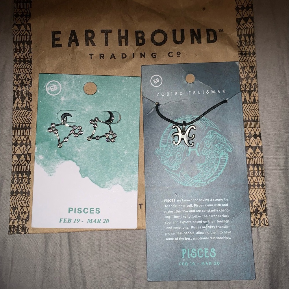 Brand new Pisces earnings & necklace set
